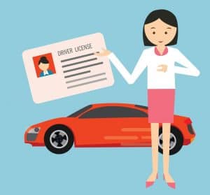 image of women holding driving licence